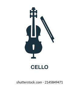 Cello icon. Simple element from musical instruments collection. Creative Cello icon for web design, templates, infographics and more