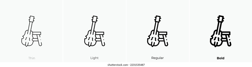 cello icon. Thin, Light Regular And Bold style design isolated on white background