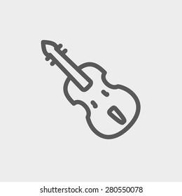 Cello icon thin line for web and mobile, modern minimalistic flat design. Vector dark grey icon on light grey background.