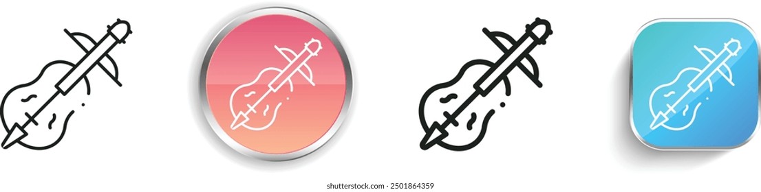 cello icon. Thin Linear, Regular and Button Style Design Isolated On White Background