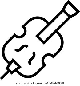 cello icon. Thin linear style design isolated on white background