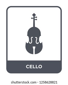 cello icon vector on white background, cello trendy filled icons from Music and media collection, cello simple element illustration
