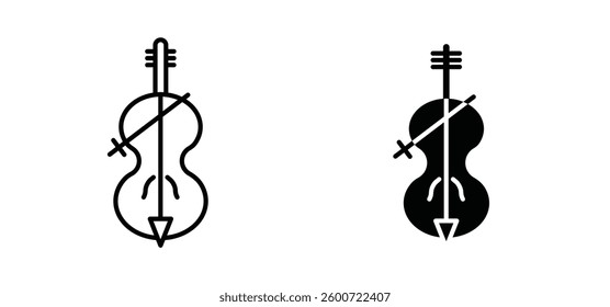 Cello icons set for apps and web ui designs. simple isolated graphics.