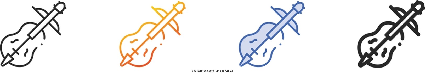 cello icon.Thin Linear, Gradient, Blue Stroke and bold Style Design Isolated On White Background