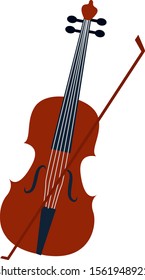 Cello, illustration, vector on white background.