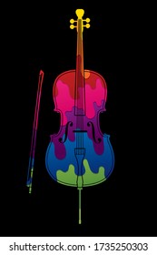 Cello instrument cartoon music graphic vector