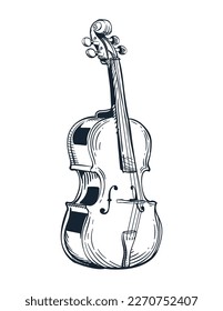 cello instrument musical sketch style