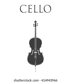 Cello. Isolated On White Background. Vector Illustration