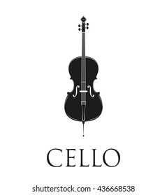 Cello. Isolated On White Background. Vector Illustration