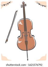 Cello isolated on white. Vector illustration.