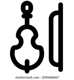 Cello like violin with a bow and string