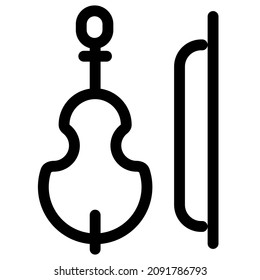 Cello like violin with a bow and string