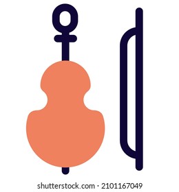 Cello like violin with a bow and string