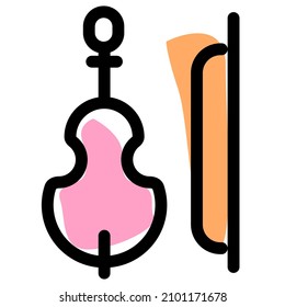 Cello like violin with a bow and string