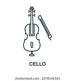 Cello line icon. Simple element from musical instruments collection. Creative Cello outline icon for web design, templates, infographics and more