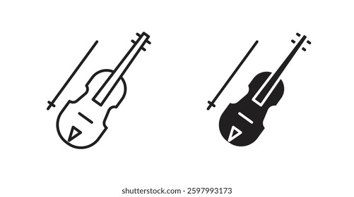 Cello line icon vector set.