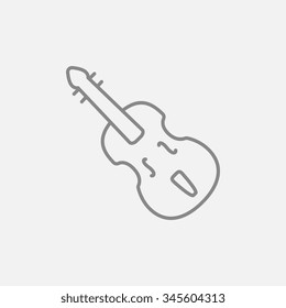 Cello line icon for web, mobile and infographics. Vector dark grey icon isolated on light grey background.