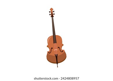 Cello Musical Instrument Flat Sticker Design