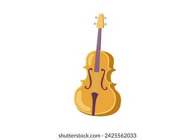 Cello Musical Instrument Flat Sticker Design