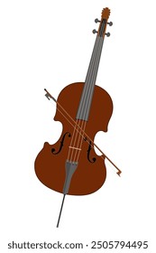 cello musical instrument flat style vector illustration isolated on white background