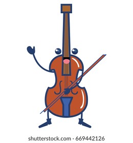 cello musical instrument kawaii character
