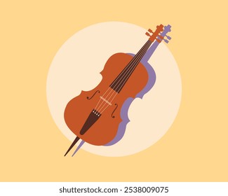 Instrumento musical violoncelo sobre fundo branco isolado. Ícone violoncelo. Estilo plano de desenho animado de ilustração vetorial