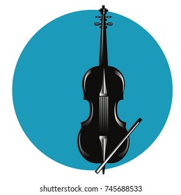 Cello on a blue background.