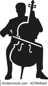 Cello Player Silhouette