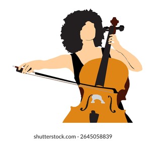 ilustração de vetor do cello player isolada