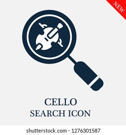 Cello search icon. Editable Cello search icon for web or mobile.