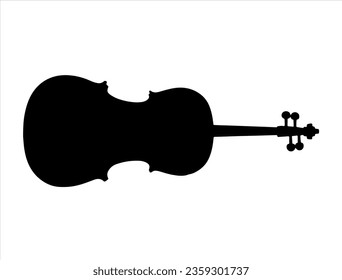 Cello silhouette vector art white background