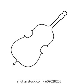 Cello In Simple Line Style Isolated On White Background. Created For Mobile, Web, Decor, Print Products, Application