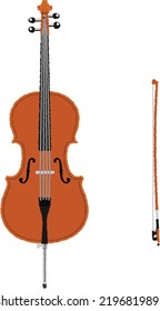 The cello is a stringed instrument of the violin family used in Western music. The number of strings is 4. The overall shape is large, especially the thickness, in order to produce a low sound.