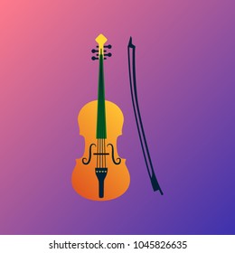 Cello vector flat illustration.