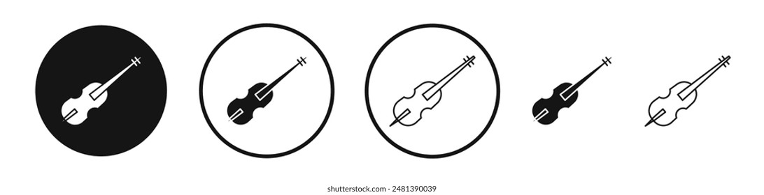 Cello vector icon set in black and white color.