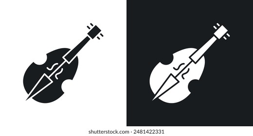 Cello vector icon set in black color.