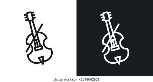 Cello vector icon set in black and white color.