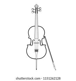 Cello vector illustration isolated on white background