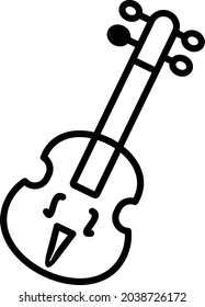 Diseño de icono de línea de vector Cello
