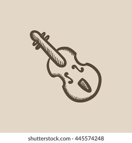 Cello vector sketch icon isolated on background. Hand drawn Cello icon. Cello sketch icon for infographic, website or app.