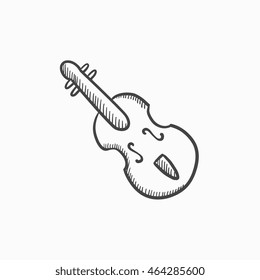 Cello vector sketch icon isolated on background. Hand drawn Cello icon. Cello sketch icon for infographic, website or app.