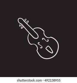 Cello vector sketch icon isolated on background. Hand drawn Cello icon. Cello sketch icon for infographic, website or app.