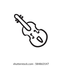 Cello vector sketch icon isolated on background. Hand drawn Cello icon. Cello sketch icon for infographic, website or app.