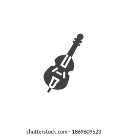 Cello, violin musical instrument vector icon. filled flat sign for mobile concept and web design. Viola, double bass glyph icon. Symbol, logo illustration. Vector graphics