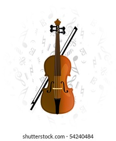 cello, violoncello on music note background
