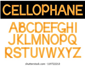 Cellophane Alphabet Font Alphabet Symbol Icon Set EPS 8 vector, grouped for easy editing. No open shape or paths.