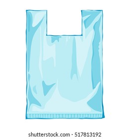 Cellophane colorful bag for products of foodstuff. Nylon blank package on isolated background