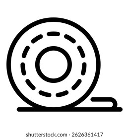 Cellophane tape roll icon. Outline cellophane tape roll vector icon for web design isolated on white background
