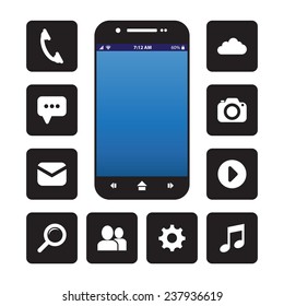 Cellphone with app icons