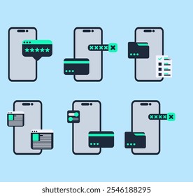 Handy-Apps Symbol flache Design-Illustrationen Vektor